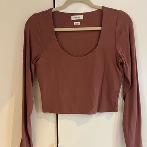 Cropped Long Sleeve Aritzia Wilfred Double Lined Top